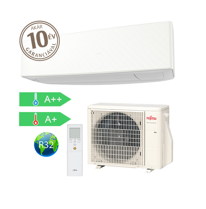 Fujitsu Design ASYG09KETE / AOYG09KETA oldalfali inverteres klíma - Pearl white X White